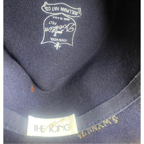 Black wool hat with handmade burn details, bullet holes, & playing cards AWESOME main image 7
